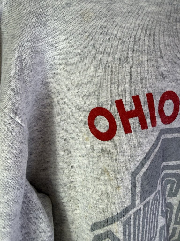 Vintage 90s Ohio State Football Crewneck Sweatshirt Gray Usa — image 4 of 7